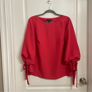 Banana Republic Oversized Blouse Bow Accents Elastic Sleeves Women’s Size Med